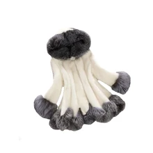 FHILLINUO, модное зимнее женское пальто из искусственного меха лисы и норки, женское роскошное пальто средней длины шубы из искусственного меха, Женское пальто из искусственного меха