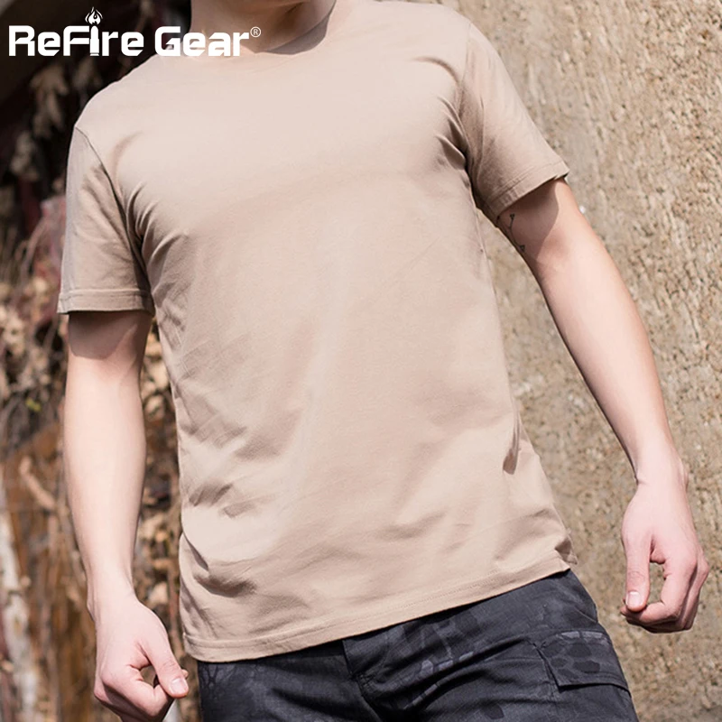 Мужская армейская футболка ReFire Gear летняя дышащая быстросохнущая тактическая с