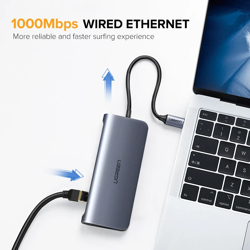 Продажа Ugreen Thunderbolt 3 док станция font b USB b font Type C к HDMI концентратор адаптер для MacBook Samsung Dex Galaxy S10 S9 font b USB b font C конвертер Thunderbolt HDMI