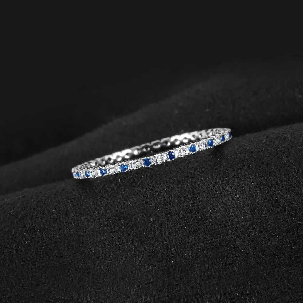 Jewelrypalace Классический круглый создан синий шпинель обручальное Кольца для Для женщин стерлингового серебра 925 модный бренд Красивые ювелирные изделия