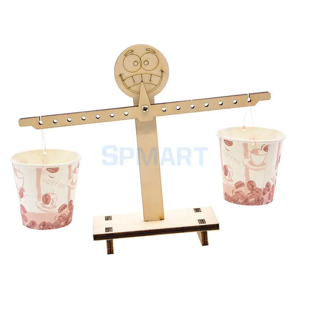 Wooden Balance Beam - Scale DIY Building Puzzle Kits Science Experiment Kids Children Scientific Educational Toy