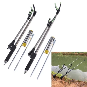 

1.7/2.1M Aluminium Fishing Rod Pole Rack V Holder Bracket Support Stand Adjustable Fishing Holder