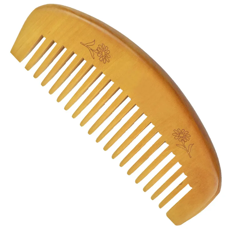 

Curved Shape Of Natural Sandalwood Comb Popular Natural Health Care Comb Anti-static Peach Wood Hair Comb VB350 P45