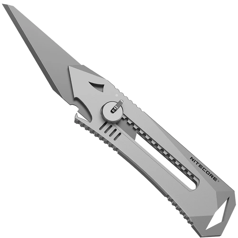 

Nitecore NTK10 Titanium Utility Knife Self-defense Multi-Functional Retractable Outdoor Hunting Camping Fishing EDC Tools Silver