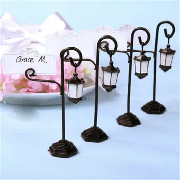 

5/12pcs Vintage Mini Chalkboard Street Light Shape Place Card Holder Table Number for Wedding Event Party Decoration Accessories