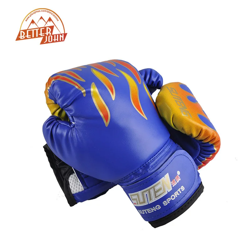 SUTEN Children Flame Mesh Palm Boxing font b Gloves b font Professional Sanda Boxing Training font