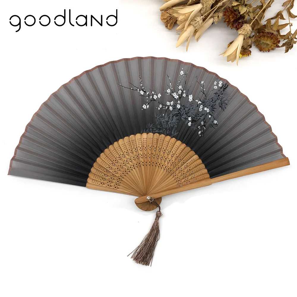 

2017 Japan Silk Dance Fan Hand Fan bamboo folding Fan butterfly Flower Asian Pocket Fan