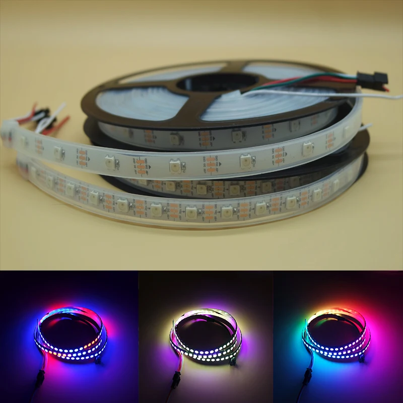 

Full Color WS2812B LED Strip DC5V Black / White PCB RGB Smart Pixel control Led Strip