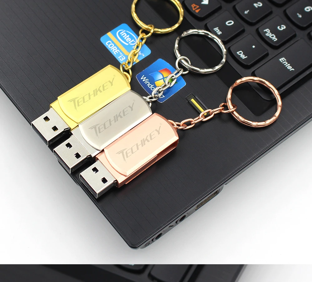 Новинка, usb флеш-накопитель, 64 ГБ, TECHKEY, флеш-накопитель, 32 ГБ, металлический, маленький u-диск, флешка, USB 2,0, memoria cel, usb флешка, карта памяти, подарок