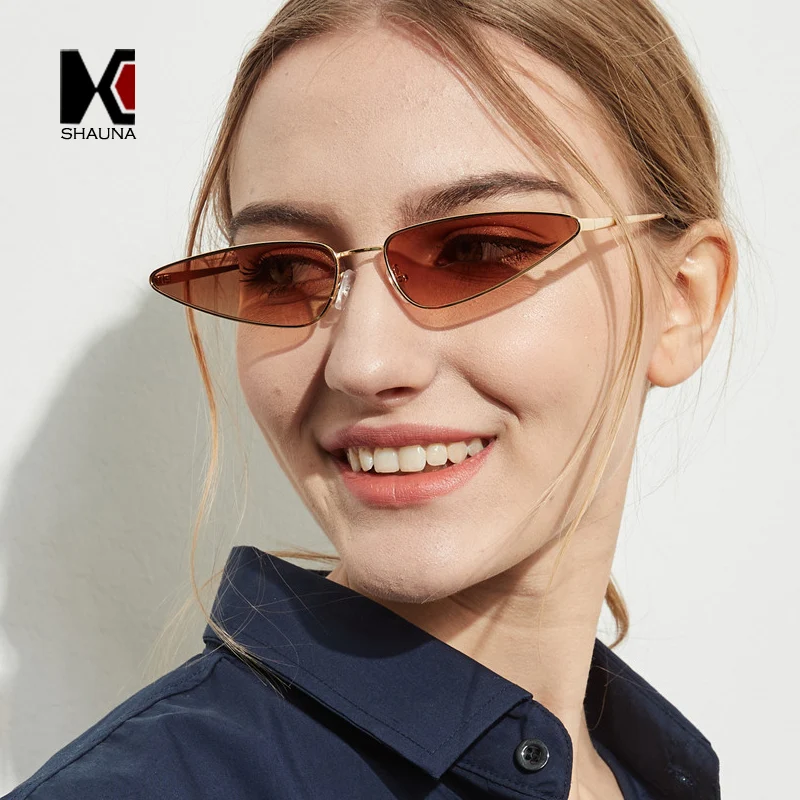 SHAUNA Популярные Для женщин очки маленькая кошка глаз оттенок ясно UV400|Женские