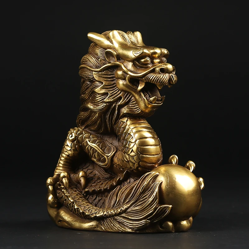 Kaufen Kupfer Drachen Zodiac Chinese Dragon Maskottchen Dekoration die lage von einem haus oder tomb Glück Einrichtungs Handwerk Statue