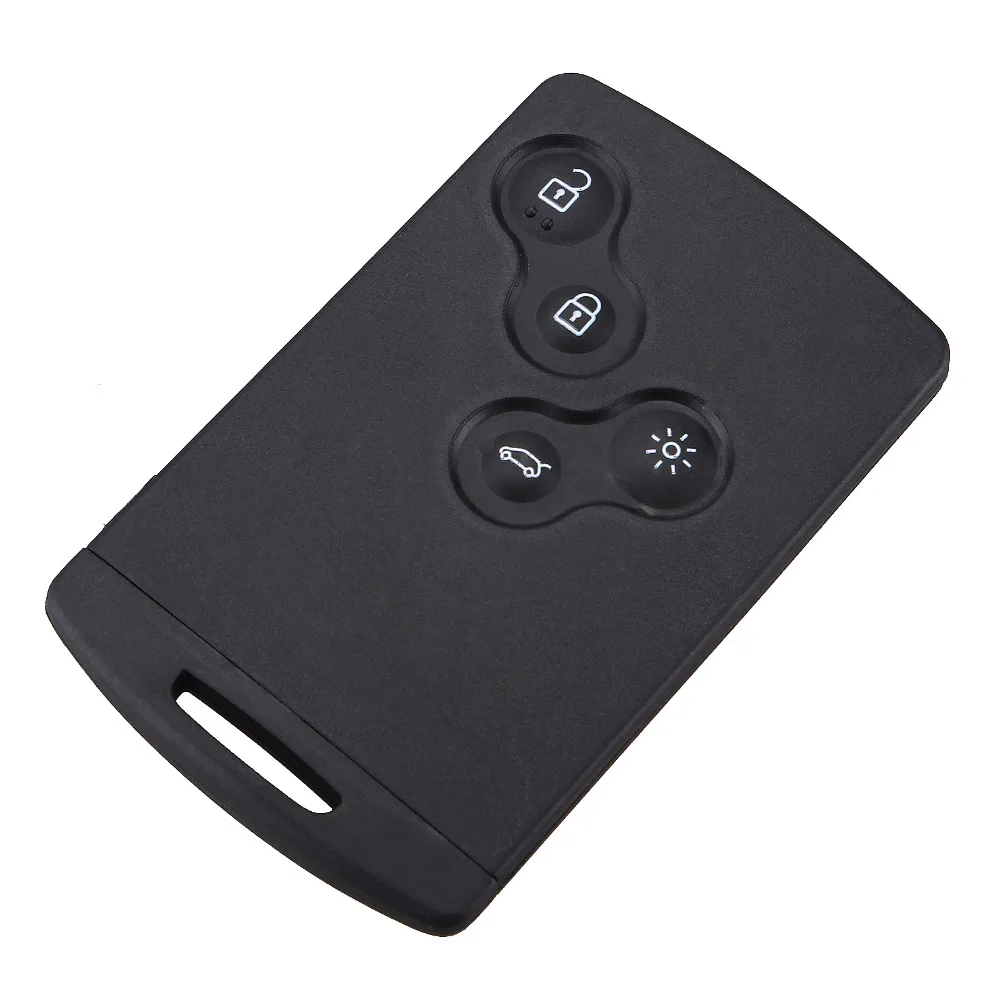 Black 4 Buttons Remote Refit Smart Card Key Case For