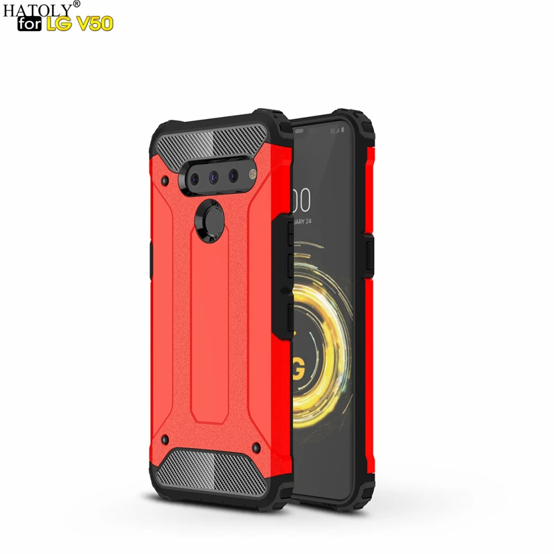 HATOLY для Coque LG V50 чехол тяжелая броня тонкая жесткая резина прочная крышка