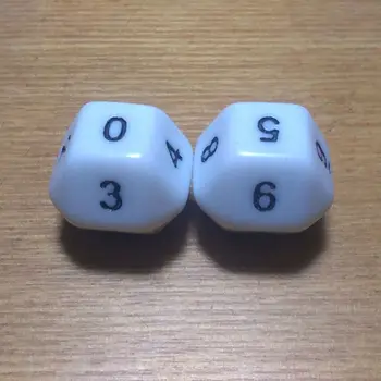 

Free shipping Exclusive NEW 2pcs 10-sided D10 dice white color for board game and card games accessories