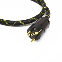 YJHIFI Power Cable Furutech Two core silver plated Power Cord with EU Plug AC cable line hifi audio amp cable