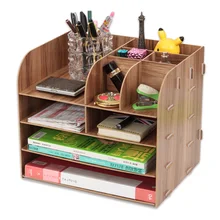Деревянная рамка для файлов DIY Портфолио стойка для файлов деревянный Настольный приемный многослойный лоток для файлов лотки для документов держатель для канцелярских принадлежностей
