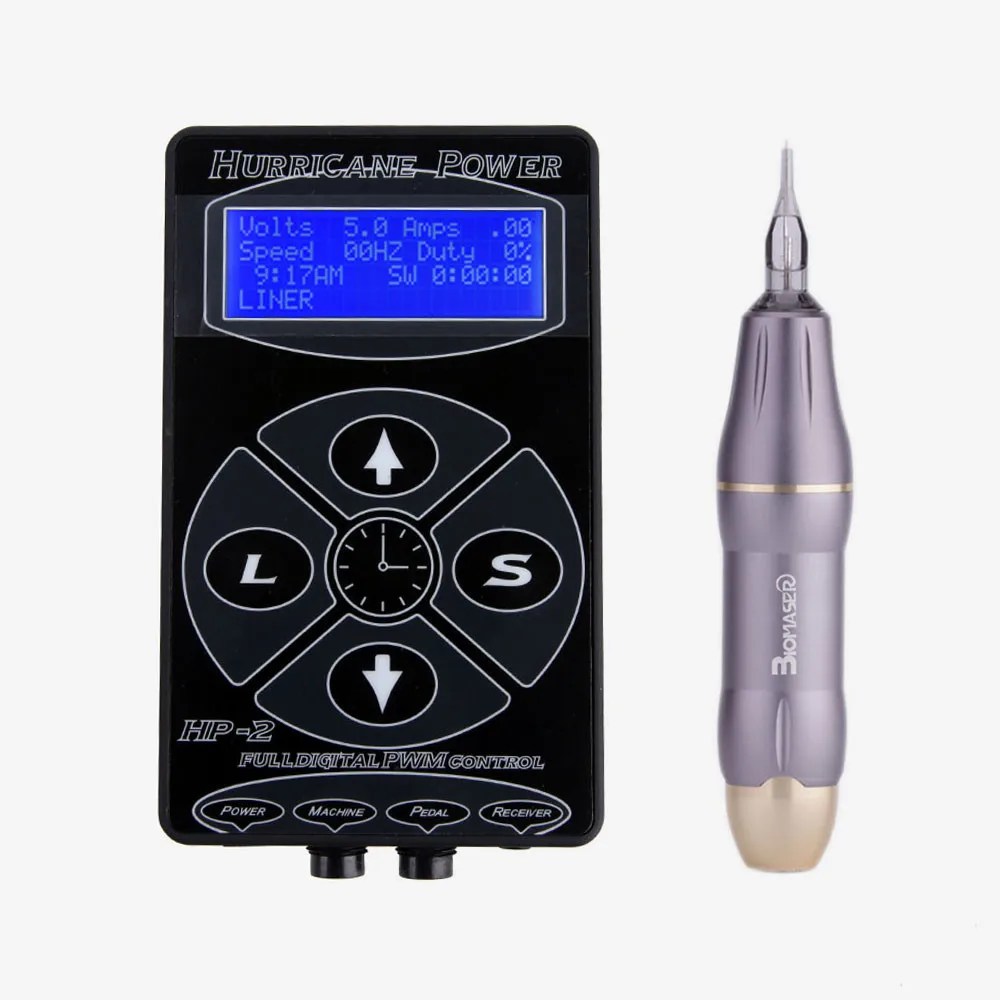 HURRICANE Tattoo Power Supply HP 2 Complete Tattoo Kit Rotary Pen
