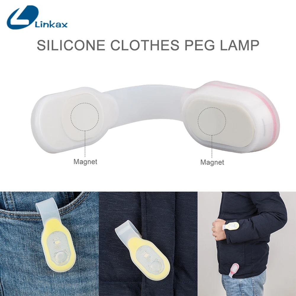 

3 Modes LED SMD LED Silicone Clip Lamp Power CR2032 Battery Super Bright Torch Light With Strong Magnetic Closure Camping Light