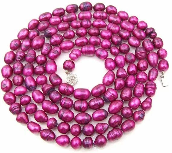 

Perfect Women's Jewelry, Purple Freshwater Cultured Pearl Necklace 53inches Handmade Jewelry.