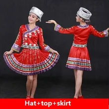 Женское Hmong Miao одежда древние традиционные танцы Китайский народный танец платье плюс размер Miao Hmong одежда сценические костюмы