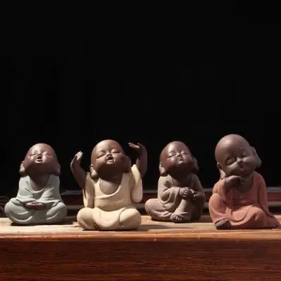 

Cute Buddha tea pet monk color sand tea pet fine bougainvillea tea pet tea accessories with exquisite hand - Decoration 001