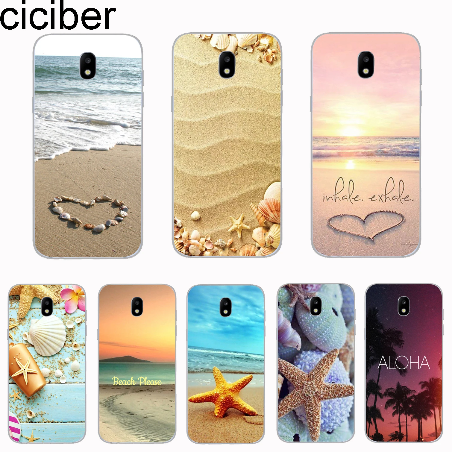 

ciciber Cover For Samsung Galaxy J8 J7 J6 J5 J4 J3 J2 J1 Europe Pro Core Prime 2016 2017 2018 Phone Case Soft TPU Beach Starfish