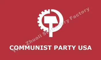 

USA Communist Party Flag 150X90cm (3x5FT) 120g 100D Polyester Double Stitched High Quality Banner Ensign Free Shipping