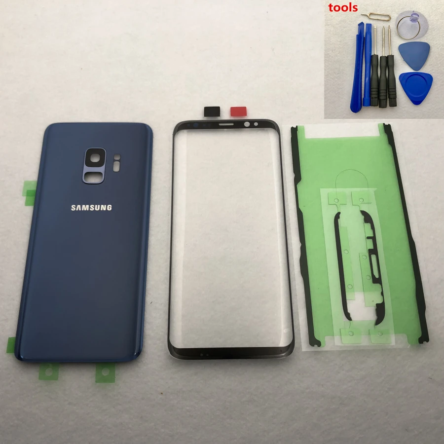 Запасная крышка для Samsung Galaxy S9 G950 Plus G965 + стеклянная аккумулятора корпус двери ЖК
