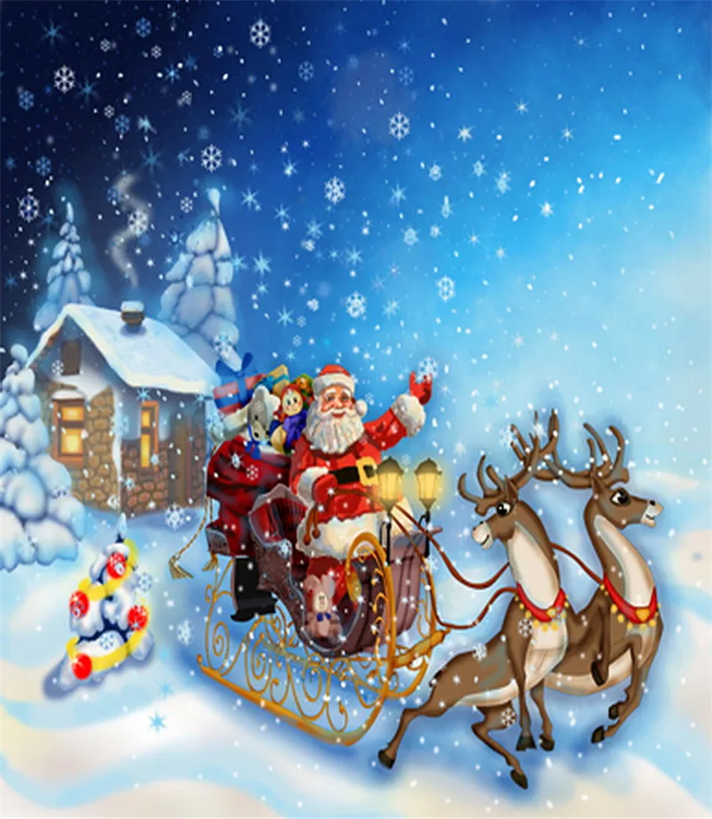 

Red Festival Backdrop for Christmas White Snow Xmas Photo Background Cloth Digital Printed Studio Props