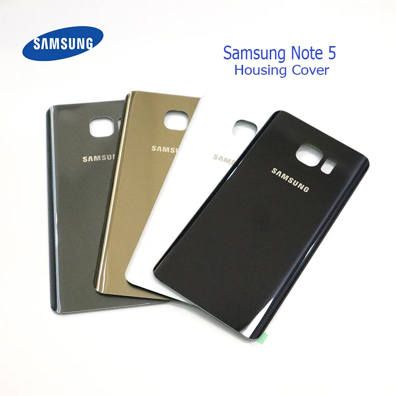 

Original Samsung Galaxy Note5 Note 5 Back Battery Cover 3D Glass Housing Cover for Samsung Note 5 Door Rear Case Replacement