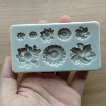 

Silicone DIY Cake Decorating Mold Flowers Shape Sugar Craft Fondant Mold Silicone Lace Mat Chocolate Molds MR126