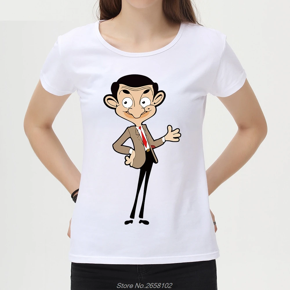 Новая модная забавная Женская футболка высокого качества с надписью Mr Bean