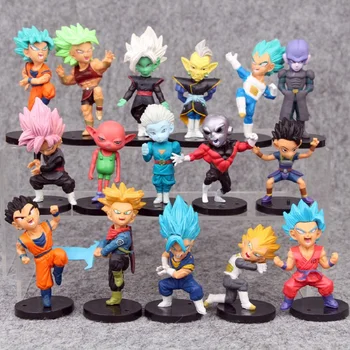 

16pcs/set Dragon Ball Z Figure Super Saiyan Son Goku/Gohan/Zen O/Jaco/Trunks/Mai Action Figures PVC Collectible Figurines