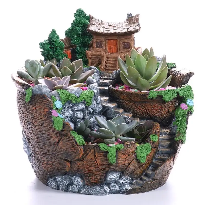 Stone Huts Themed Premium and Beautiful Flower Pots (3 Designs)