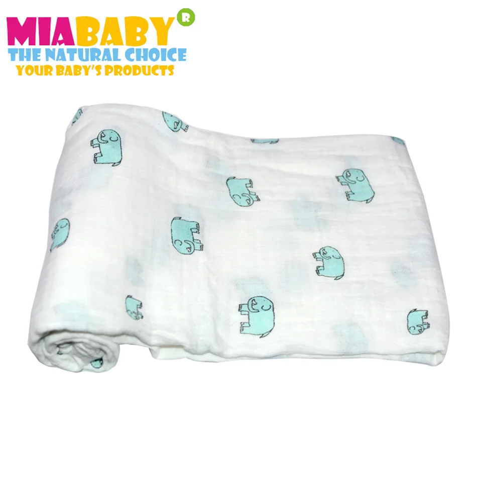 Miababy (9 шт./лот) 100% хлопок муслин ребенка пеленать, супер мягкие, пеленать новорожденного. Качество как Aden + Anais пеленать