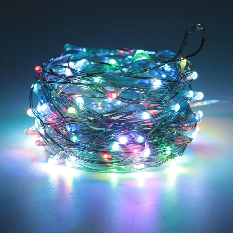 RGB Fairy Lights 12 V 5m 50LED LED Copper String + 1A Power Supply Adapter UK US EU AU 110V 220V