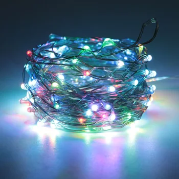 

RGB Fairy Lights 12 V 5m 50LED LED Copper String + 1A Power Supply Adapter UK US EU AU 110V 220V for Christmas Wedding Party
