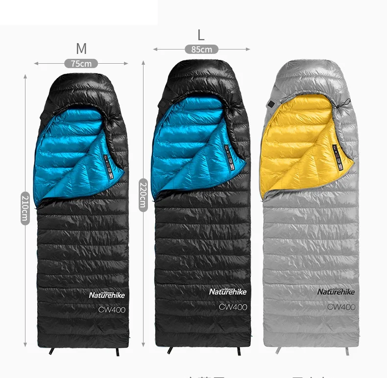 Зимний новый конверт с капюшоном Naturehike 750FP спальные мешки из гусиного пуха для