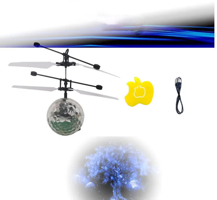 Красочный индукционный подвесной мигающий хрустальный шар светодиодный светильник ing летающая игрушка дистанционное зондирование авиационный светильник игрушки для детей