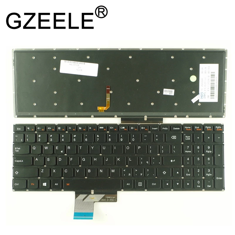 GZEELE English laptop Backlit keyboard for Lenovo IdeaPad Y50 Y50-70 Y50-70AS Y50-80 U530 U530P-IFI Keyboard US Version black