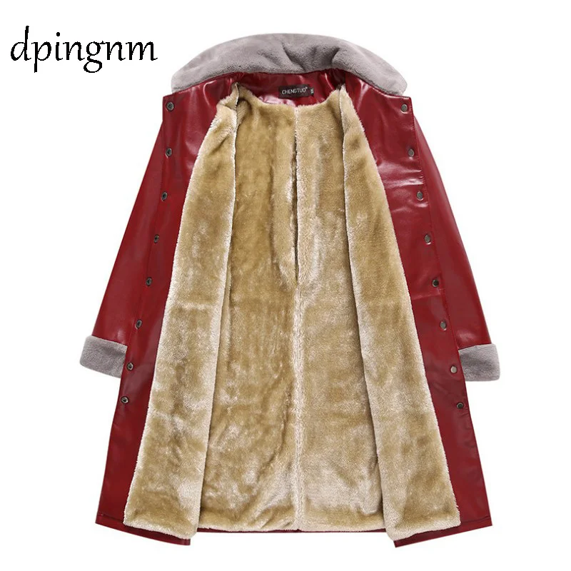 Осенне-зимнее пальто женская одежда корейское винтажное меховое пальто 85% шерстяная куртка тонкая овечья овчина меховая подкладка из искусственной кожи ZT2551 - Цвет: red