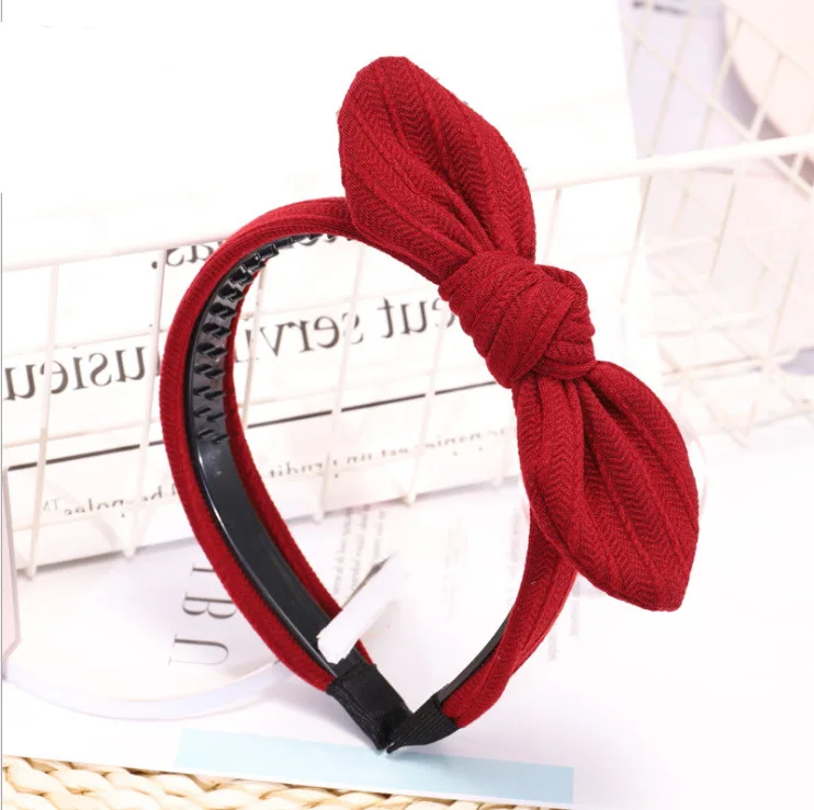 Headband for Women Bezel Hair Accessories Girls Knot Hairband Korean Style Fashion Hiar Bows Rabbit Ears Headwear VERVAE