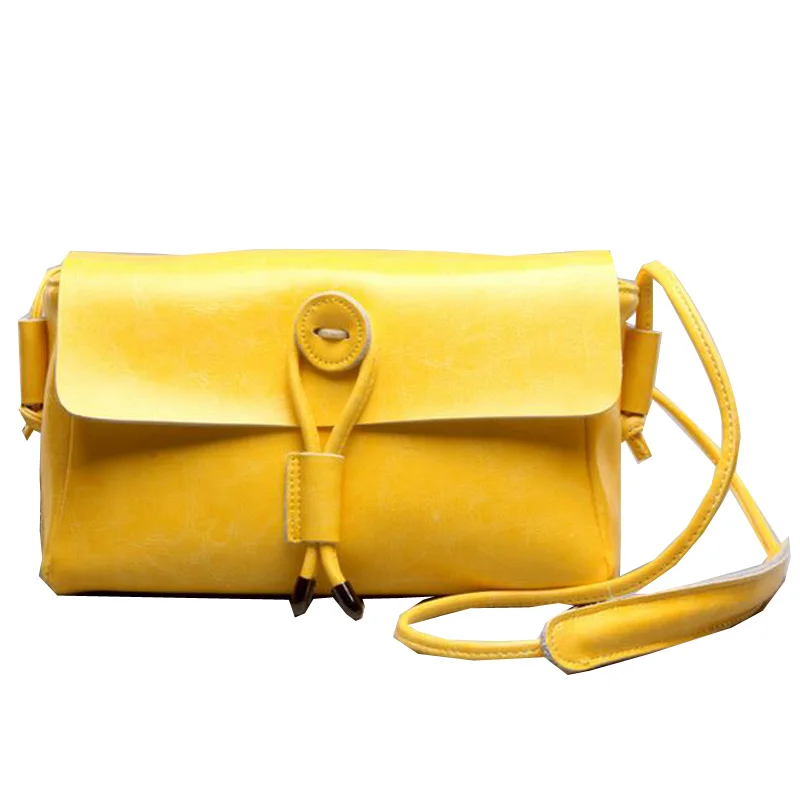 KL5015 Yellow Chsanato сезон: весна–лето Повседневное Малый Курьерские сумки для Для женщин девочек сумки на ремне через плечо масло воск кожаные кошельки и Сумки - Цвет: KL5015 Yellow