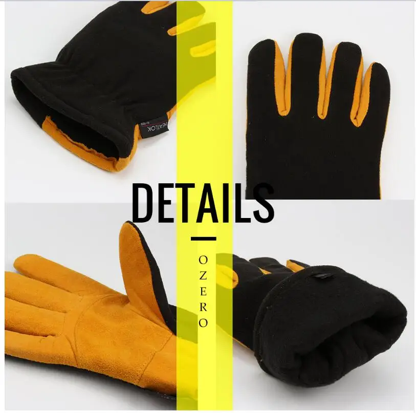 Deerskin Winter Warm Gloves Men's Work Driver Windproof Security Protection Wear Safety Working For Men Woman Gloves