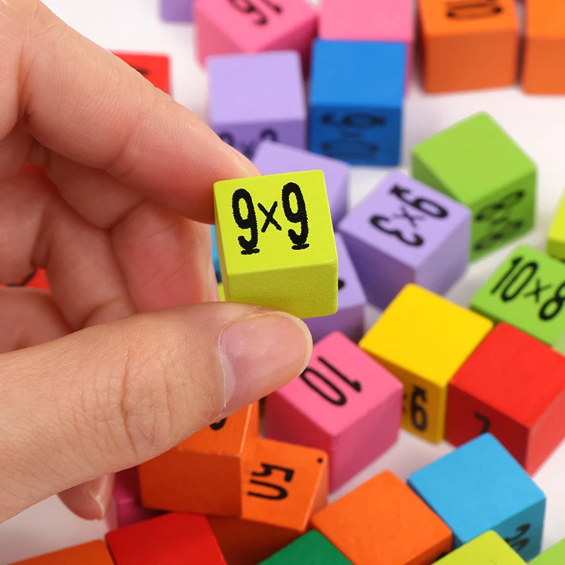 Baby wooden Toys 99 Multiplication Table Math Toy 10*10 Figure Blocks Baby learn Educational montessori gifts
