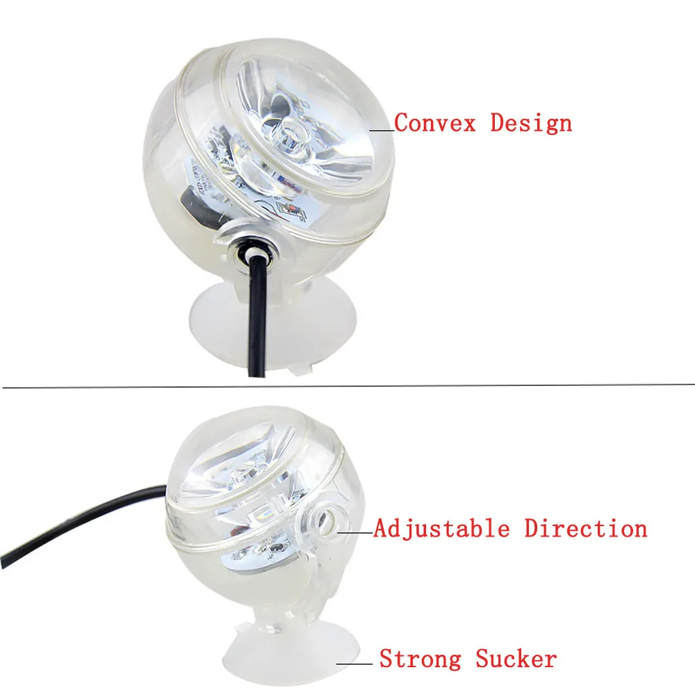 Лампа для аквариума с европейской вилкой, прожектор, светильник для подводного плавания, водонепроницаемая светодиодная лампа для аквариума, погружная подводная лампа для наружного использования
