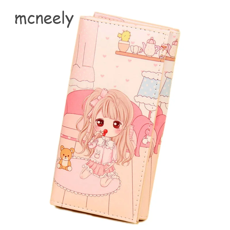 

2019 Fashion Women Wallets Cartoon little Girls Coin Bags Women Key Wallets Hasp Clutch Wallets Children Cute Long Coin Purse