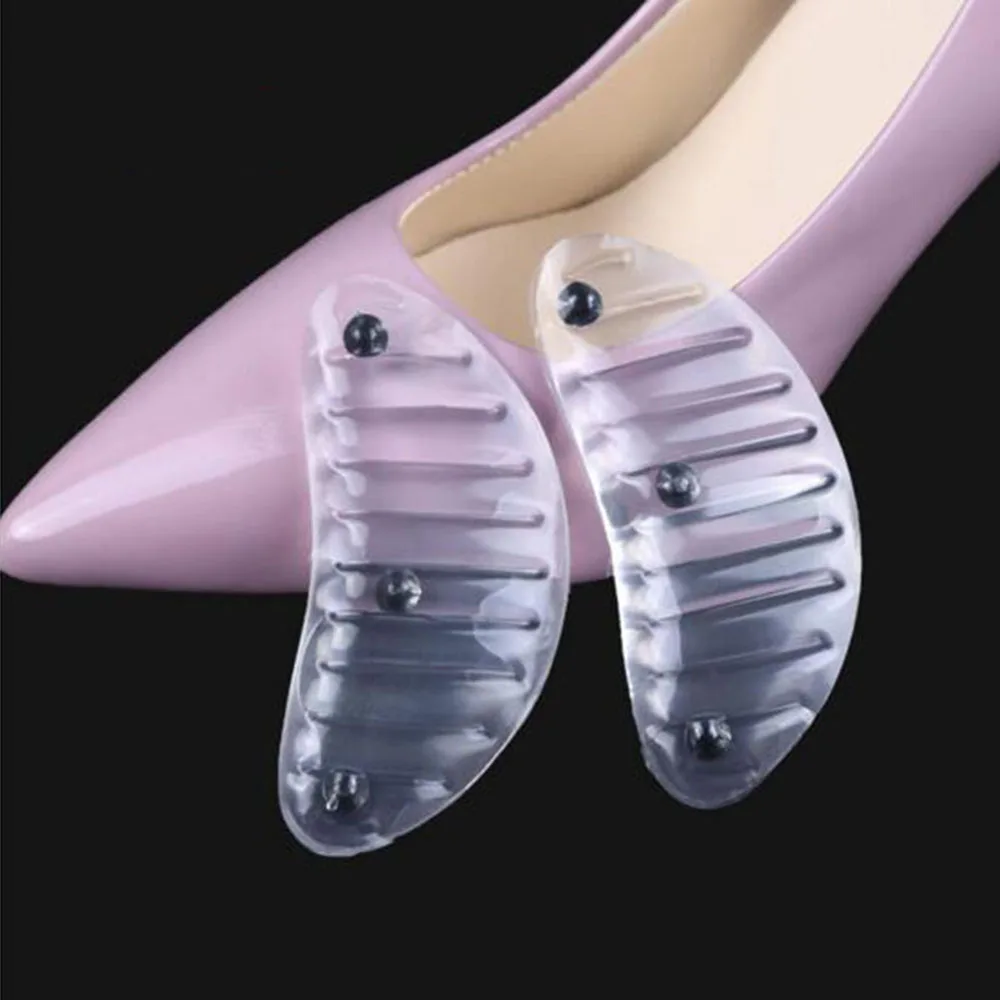 

1 Pair Clear Magnetic Silicone Gel Ball Foot Cushion Insoles Stripe Shoe Support Insert Pad Shoes Pain Insole Shoe Accessories