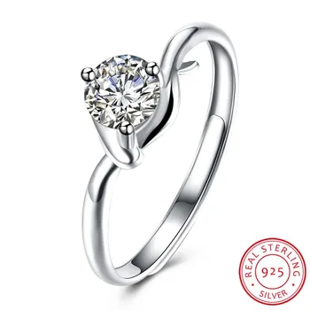 

925 Sterling Silver Clear Zircon Ring Women Trendy Cute Lovely Cocktail Ring for Female Wedding Gift Fashion silver 925 jewelry