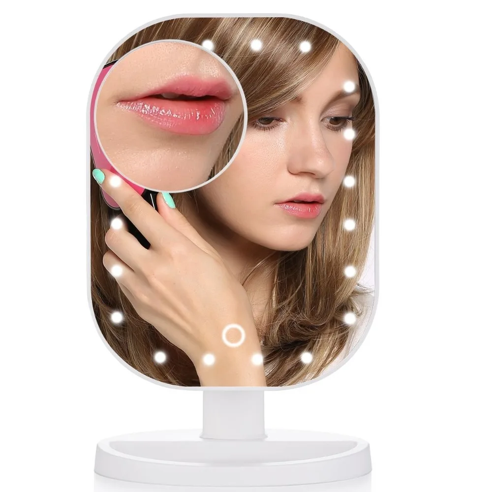 

Lighted Makeup Mirror Detachable 10X Magnification Touch Screen Vanity Mirror Portable desktop Cosmetic Mirrors